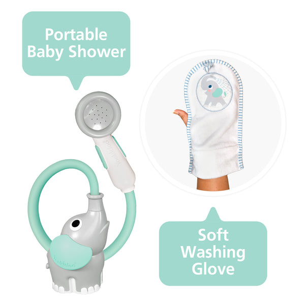 Elephant baby shower Wash & Glove Turquoise